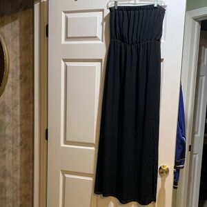 Elegant Black Strapless Maxi Dress